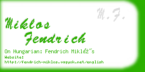 miklos fendrich business card